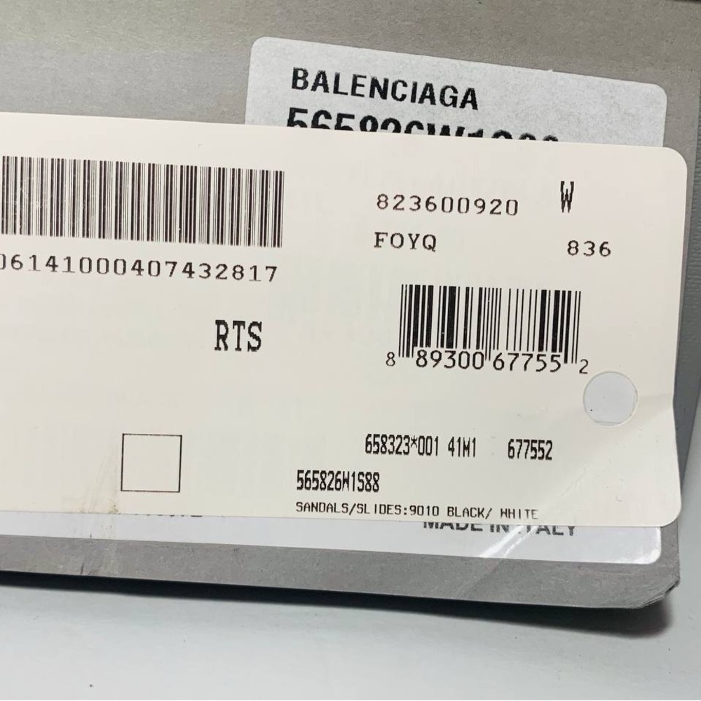 Balenciaga Men's Logo Mismatched Slide Sandal Size 8 - Picture 12 of 15